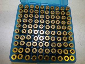 lot 130 image: 100 Polished Brass .223 Ammunition Cases