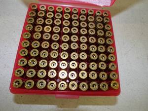 lot 131 image: 100 Polished Brass .223 Ammunition Cases