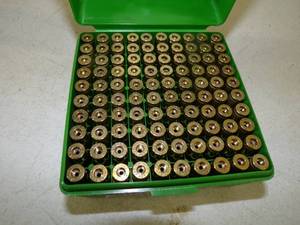 lot 132 image: 100 Polished Brass .223 Ammunition Cases