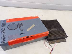 lot 146 image: 4 Car Speakers in box with Amplifier
