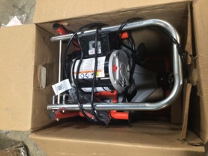 lot 13 image: RIDGID 115-Volt K-400 Drain Cleaning Drum Machine with C-32 38 in. Integral Wound Cable missing gloves and accesories