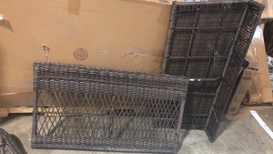 lot 41 image: StyleWell Mix and Match Outdoor Patio Loveseat with Putty Tan Cushions
