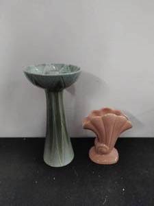 Red Wing Vase and Candleholder