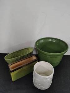 Collection of Planters Including One Red Wing