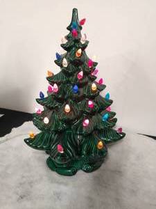 Vintage Ceramic Musical Lighted Christmas Tree