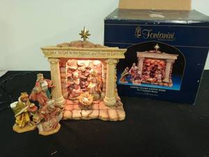 Fontanini Lighted Column Nativity Set
