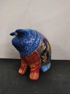 Hand Painted Ceramic Pig Coin Bank