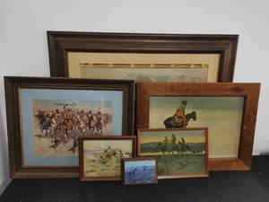 Six Native American Old West Framed Prints