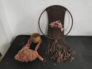 Two Vintage Macrame Items