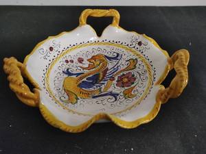 Majolica Type Glaze Dish