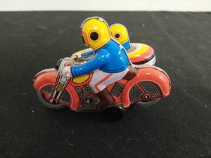 Metal Toy Wind Up Bike with Sidecar