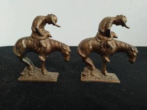 Two Horse and Rider Figurines