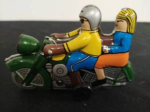 Two Metal Toy Wind Up Bikes
