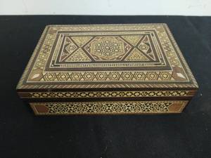 Handmade Wood Box with Three Necklaces