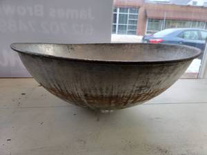 lot 06 image: 25.5 Antique Metal Mixing Bowl