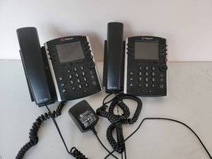 lot 40 image: 2 Working Polycom VVX 401 12 Line Business Media Phones (Valued $400)