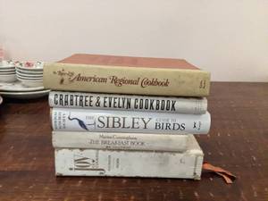 lot 88 image: 5 Vintage Cookbooks- The Joy of Cooking 1975 Crabtree & Evelyn Cookbook 1989 The Time-Life American Regional Cookbook 1978 The Sibley Guide To Birds 2000 Marion Cunningham The Breakfast Book 1987