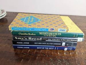 lot 89 image: 5 Vintage Cookbooks- Recipes From Provence Mediterranean Cookery 1987 Food & Wine Best New Chefs All-Star Cookbook 1988-2012 Amys Bread 1996 Food & Wine The Best of The Best The Best Recipes from the Best25 Recipes of the Year 2013