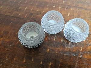 lot 119 image: 3 Crystal Candle Holders