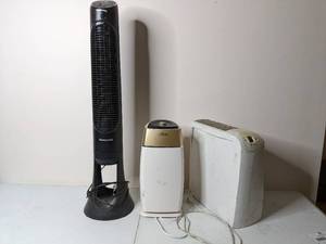 lot 166 image: Honeywell Quiet Set Tower Fan, Holmes Air Purifier, & Hunter Air Purifier- All Work