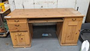 lot 173 image: Vintage Oak Chefs Desk 58 38 x 25.75 x 29