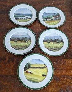 lot 12 image: 5 Vintage Collectible Sonoma Country 8 Plates