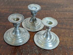 lot 15 image: 3 Vintage International Silver Company Silver Candle Holders