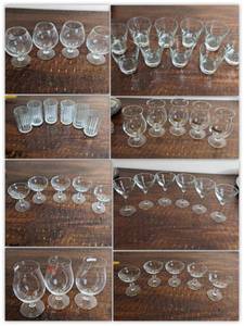 lot 154 image: Awesome Collection of 54 Assorted Wine, Brandy, Champagne & Drinking Glasses