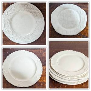 lot 70 image: 5 Rare Piece Vintage Plates- One-of-A-Kind Hand-Built Plates bu Renowned Chef Cindy Paulsyn, Wedwood, & Smith Taylor