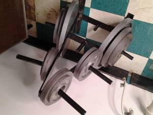 lot 3 image: Get Fit Weight Stand With Various Weights