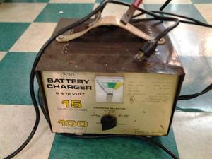 lot 25 image: Sears Battery Charger 6 & 12 Volt 15 AMP 100AMP