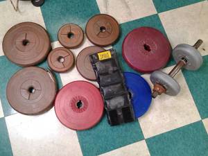 lot 31 image: Collection of Weights for Weight Bar and Free Weights 