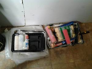lot 145 image: Assortment of Painting Supplies Rollers, Trays, Etc. 