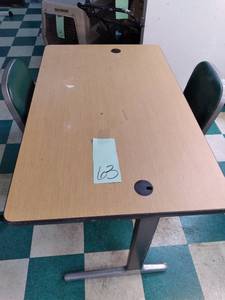 lot 63 image: School-Style Table with (2) Chairs 