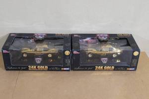 lot 26 image: Racing Champions 124 Scale 24K Gold Plated NASCAR Die Casts - Waltrip