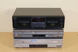 lot 96 image: Sony Cassette Deck, 2 Samsung DVDVCR Combos