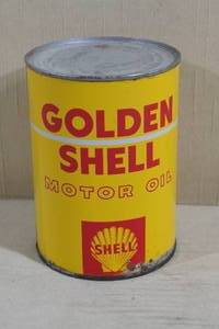 lot 119 image: Vintage Golden Shell Motor Oil Can - Full