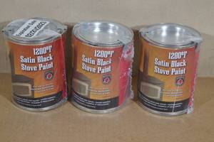 lot 147 image: 3 Cans of 1200 F Satin Black Stove Paint