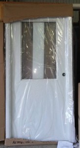 lot 17 image: AJ Manufacturing 36 in. Pre-hung Exterior. Metal Molding, Large Window.
