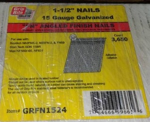lot 49 image: Grip Rite 1  in. Nails, 15 Gauge Galvanized. (2 Cases)
