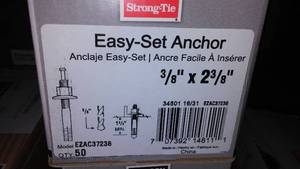 lot 95 image: 38 x 2 38 in. Easy Set Anchors (4 Boxes  170)