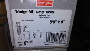 lot 113 image: Simpson Wedge All Wedge Anchor 58 X 6 in. (Qty  60)