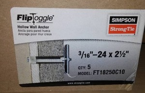 lot 159 image: Flip Toggle Fastener 316 x 24 X 2.5, 5 Packages