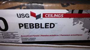 lot 217 image: USG Drop in Ceiling  Pebbles Pattern, (4 Cases) .