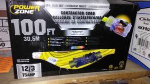 lot 223 image: 100 Ft. Electrical Cord 123, 15 amp.