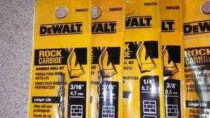 lot 304 image: DeWalt Rock Carbide Hammer Drill Bits