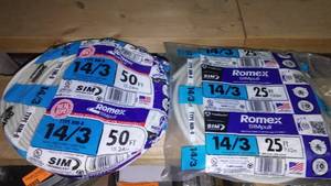 lot 227 image: Romex 143 Electrical Wire 50 and 25 Ft