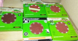 lot 282 image: 5 in. Hook & Loop Sanding Discs (15 sheet pkg x 5)