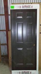 lot 345 image: Bayer Exterior Metal Frame  Door Pre-Hung 30 in.