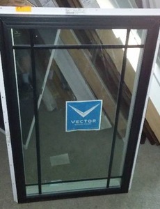 lot 355 image: Vector Window Prairie Glass Casement, Black 29.5 X 47.5